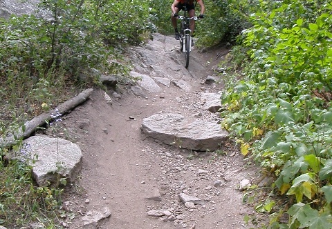 Aug 17 03 Buffalo Creek - Chatfield Reservoir;
Alexey dropping down the motorcycle track